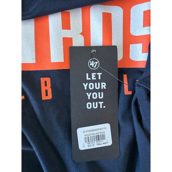 '47 Men's Houston Astros Dub Super Rival T-Shirt Blue Size Small Logo Tee MLB - Picture 5 of 6